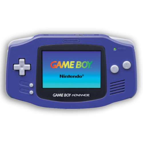 A collection of Game Boy Advance cartridges with the console.