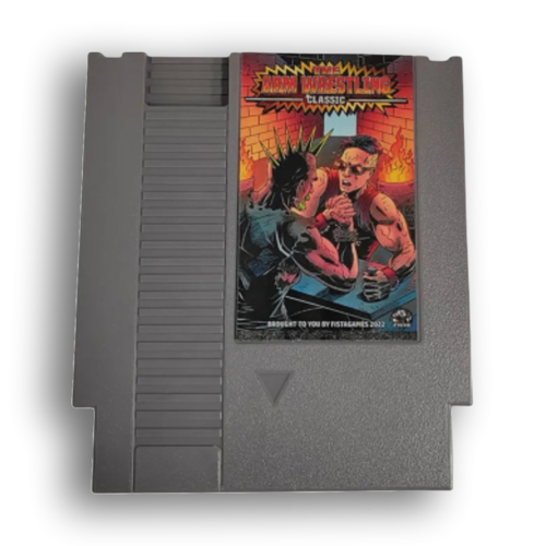 Arm Wrestling Classic NES homebrew game in action on a retro console.